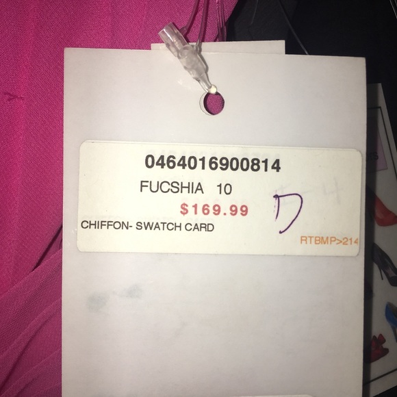 Fuschia Pink Strapless Prom Dress - Picture 3 of 4